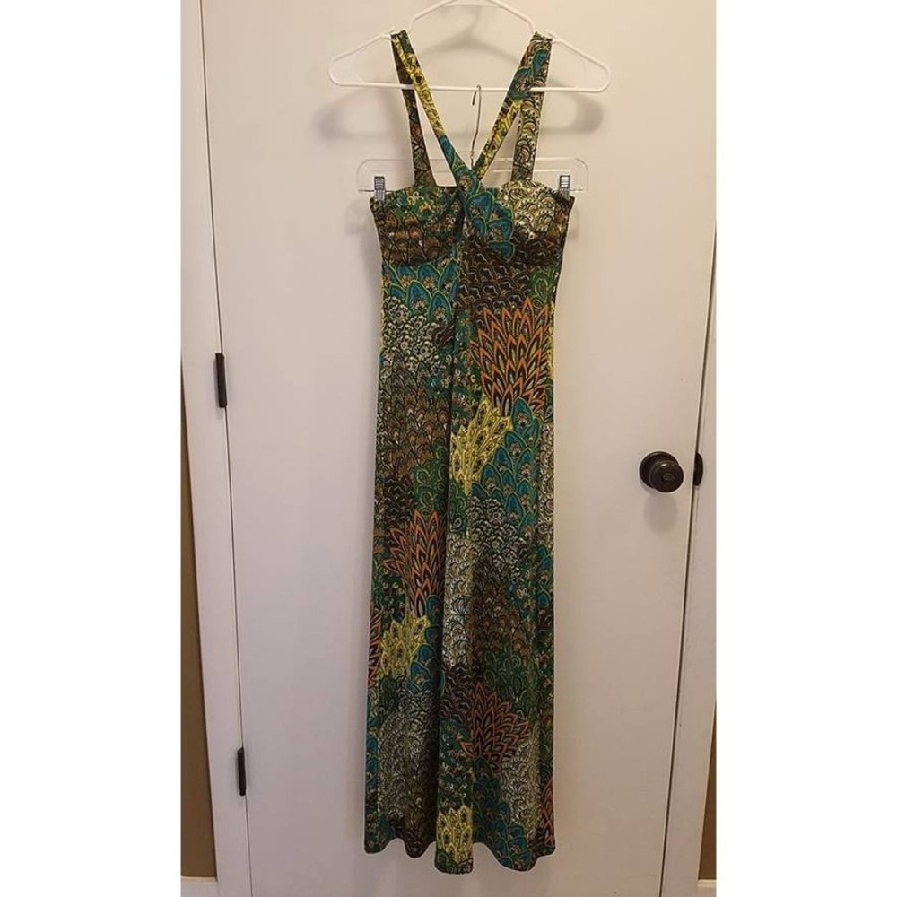 Peacock Print Maxi Dress